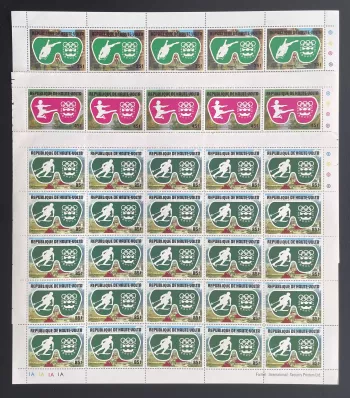 Haute-Volta 1975 YT 370-372 planche Jeux Olympiques Innsbruck 1976 ski