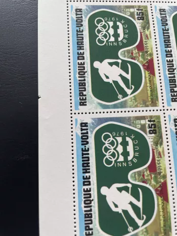 Haute-Volta 1975 YT 370-372 planche Jeux Olympiques Innsbruck 1976 ski