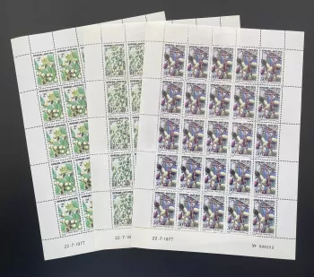 Haute-Volta 1977 YT 421-423 planche flore fruits plantes Cordia Opilia Hannoa