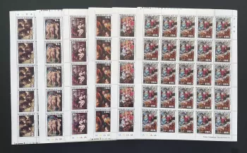 Haute-Volta 1977 YT 434-439 planche Rubens peinture art nu Marie Médicis