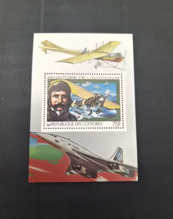 Comores 1987 Mi. Bl. 152 Histoire aviation Louis Blériot Concorde