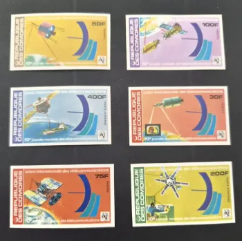Comores 1978 Mi. 423-428B ND télécommunications UIT satellites espace