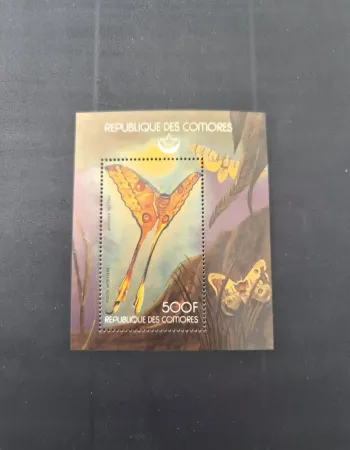 Comores 1989 Mi. Bl. 148 papillons Argema mittrei faune insectes
