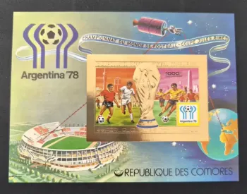 Comores 1978 Mi. 392 ND Football Coupe Monde Argentina 78 Or Gold