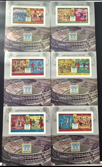 Comores 1978 Mi. Bl. 384-389 ND Football Coupe Monde Argentina 78