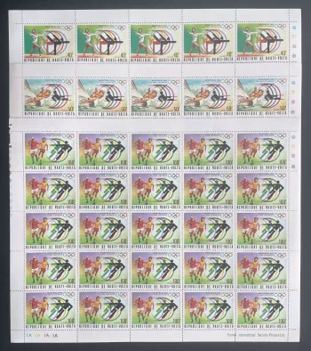 Upper Volta 1974 YT 377-379 sheet Olympic Games Montreal football sail