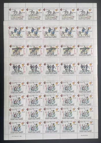 Mauretanien 1982 YT PA 209-213 Bogen aufgedruckt WM Fußball Spanien