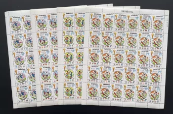 Sénégal 1978 YT 495-498 planche Coupe Monde Football Argentina drapeaux