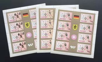 Tschad 1972 YT 275-277 Bogen Olympia München Gewichtheben Fußball