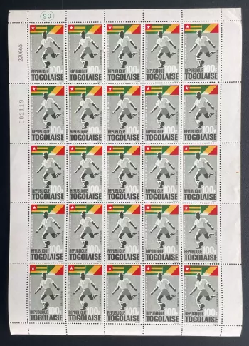 Togo 1965 YT PA 48 Bogen Afrikanische Spiele Brazzaville Fußball Flaggen