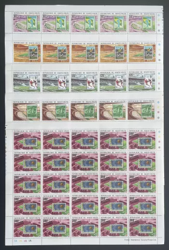 Upper Volta 1978 YT 444-448 sheet FIFA World Cup football soccer stadium