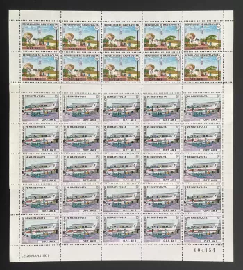 Upper Volta 1979 YT 476-477 sheet OPT Year X telecom airplane