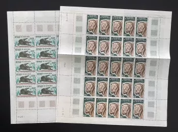 Haute-Volta 1965 YT PA 25-26 planche lion crocodile faune animaux