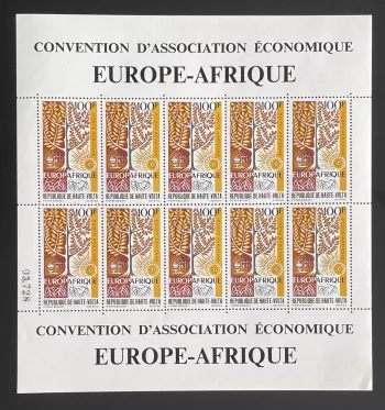 Haute-Volta 1969 YT PA 75 planche Europafrique association économique arbre