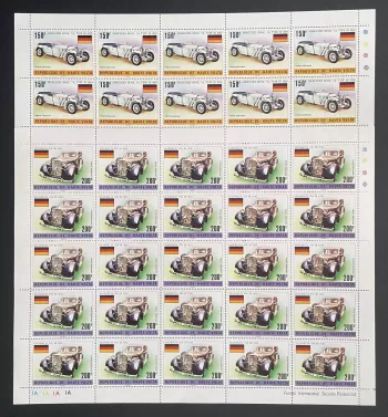 Upper Volta 1975 YT PA 186-187 sheet Mercedes Benz Maybach cars