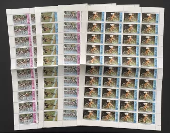Upper Volta 1980 YT PA 229-232 sheet surcharged Olympic Games Moscow cycling