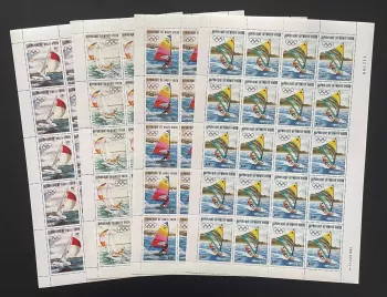 Upper Volta 1983 YT PA 241-244 sheet Olympic Games Los Angeles sailing