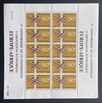 Haute-Volta 1968 YT PA 53 planche Europafrique poste aérienne