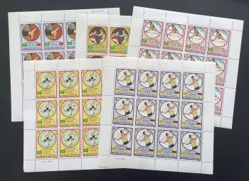 Haute-Volta 1973 YT PA 115-119 planche Jeux Olympiques Munich vainqueurs sport