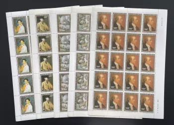 Haute-Volta 1983 YT 615-619 planche Picasso Manet Raphaël Goethe art
