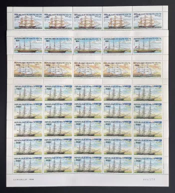 Haute-Volta 1984 YT 628-631 planche voiliers bateaux navires marine