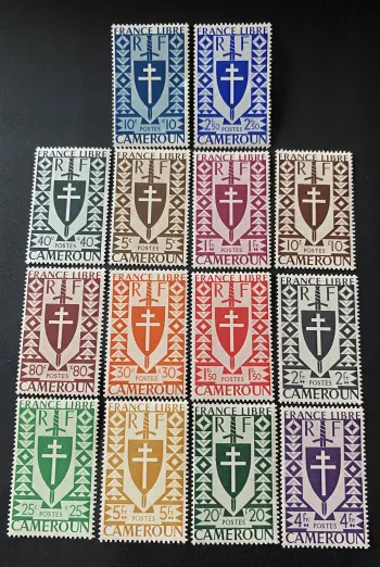 Cameroun 1941 Mi. 224-37 France Libre croix de Lorraine armoiries