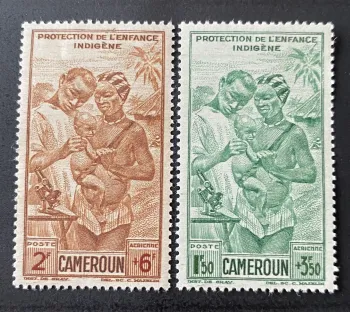Cameroon 1942 Mi. 245-246 Indigenous Child Welfare Airmail