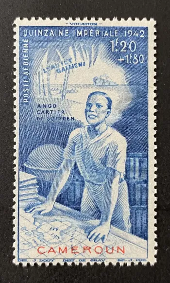 Cameroun 1942 Mi. 247 Quinzaine Impériale poste aérienne carte