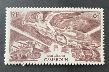 Cameroun 1946 Mi. 289 avec charnière hinged victoire ange chars Decaris