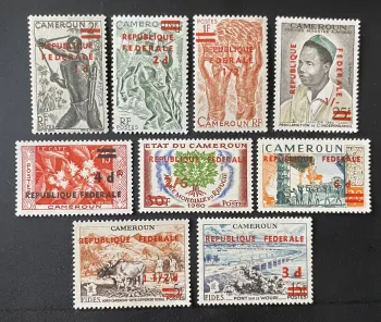 Cameroun 1960 surchargé République Fédérale café pont