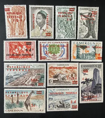 Cameroun 1960 surchargé République Fédérale girafes