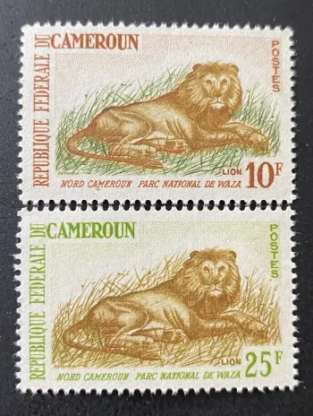 Cameroun 1964 Mi. 403-404 lion parc national Waza faune sauvage Afrique