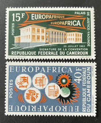 Cameroon 1963 Mi. 408-09 Europafrique Yaoundé Convention Palace of Justice