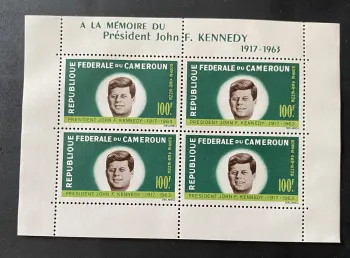 Cameroun 1964 Mi. 420 feuillet John F. Kennedy président mémoire