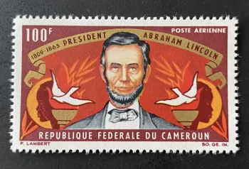 Cameroun 1965 Mi. 424 Abraham Lincoln président USA poste aérienne