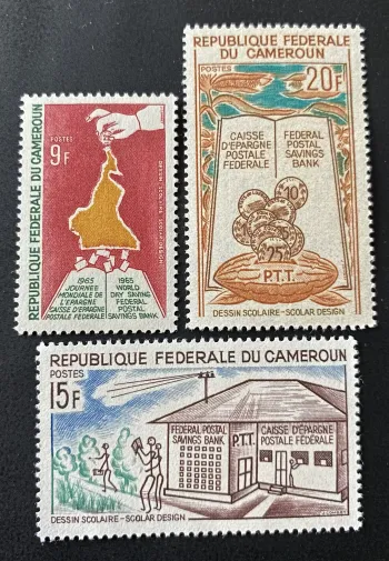 Cameroun 1965 Mi. 430-432 Journée mondiale épargne caisse postale PTT