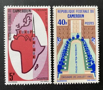 Cameroun 1963 Mi. 435-436 Europafrique Yaoundé conférence carte Afrique