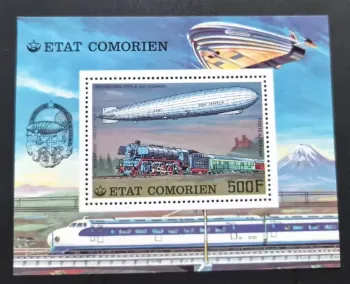 Comores 1977 Mi. 345 dirigeable Graf Zeppelin locomotive train