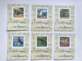 Comores 1977 Mi. Bl. 77-82 ND animaux menacés tortue pingouin faune