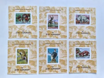 Comores 1977 Mi. Bl. 70 - 75 ND IMPERF animaux menacés faune sauvage
