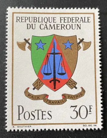 Cameroun 1968 Mi. 530 armoiries fédérales blason étoiles balance justice