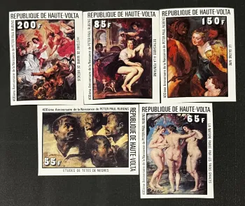 Haute-Volta 1977 Mi. 690-695 ND Rubens peinture Trois Grâces Médicis