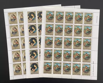 Upper Volta 1980 YT 531-533 sheet Christmas Raphael Virgin Madonna painting