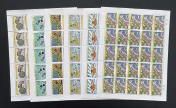 Haute-Volta 1981 YT 535-540 planche insectes coléoptères sauterelle papillons