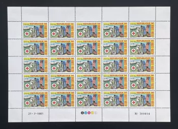 Obervolta 1981 YT 552 Bogen Rotes Kreuz Krankenwagen Medizin Rettung