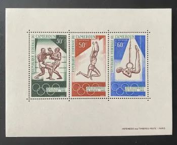Cameroun 1968 Mi. Bl. 552-54 Jeux Olympiques Mexico boxe gymnastique