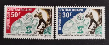 Centrafrique 1969 Mi. 193-194 OIT BIT Organisation Internationale Travail