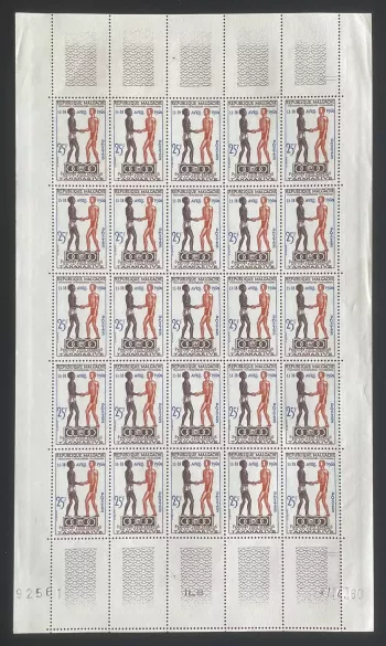 Madagascar 1960 YT 354 planche Jeux Sportifs Tananarive avril