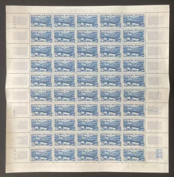 Madagascar 1962 YT 361 sheet Tsiranana bridge dam landscape