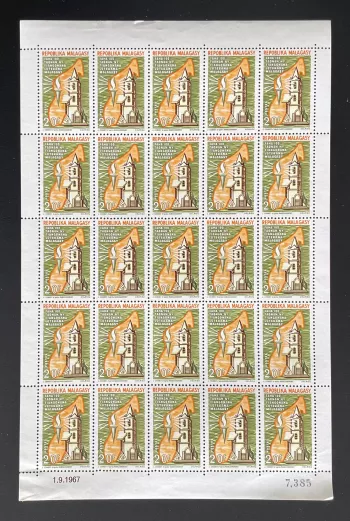 Madagascar 1967 YT 441 sheet Lutheran church centenary religion